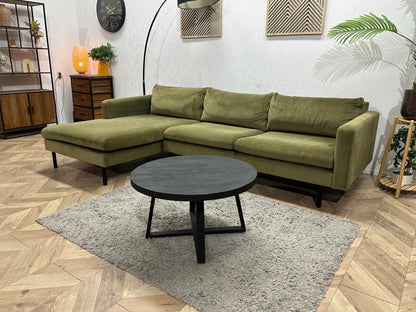 Groene Velvet Hoekzetel ~ Losse Kussens Met Afneembare Hoezen