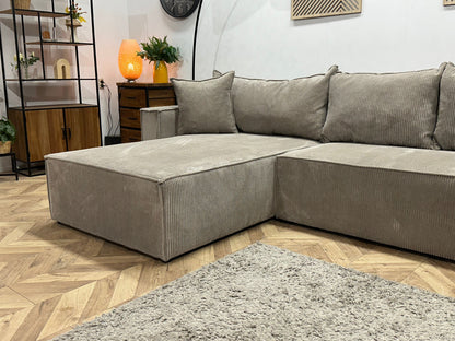 !Showroommodel! Licht Bruine Ribstof Hoekzetel