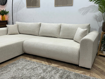 !Showroommodel! Witte/Crème Bouclé Hoekzetel