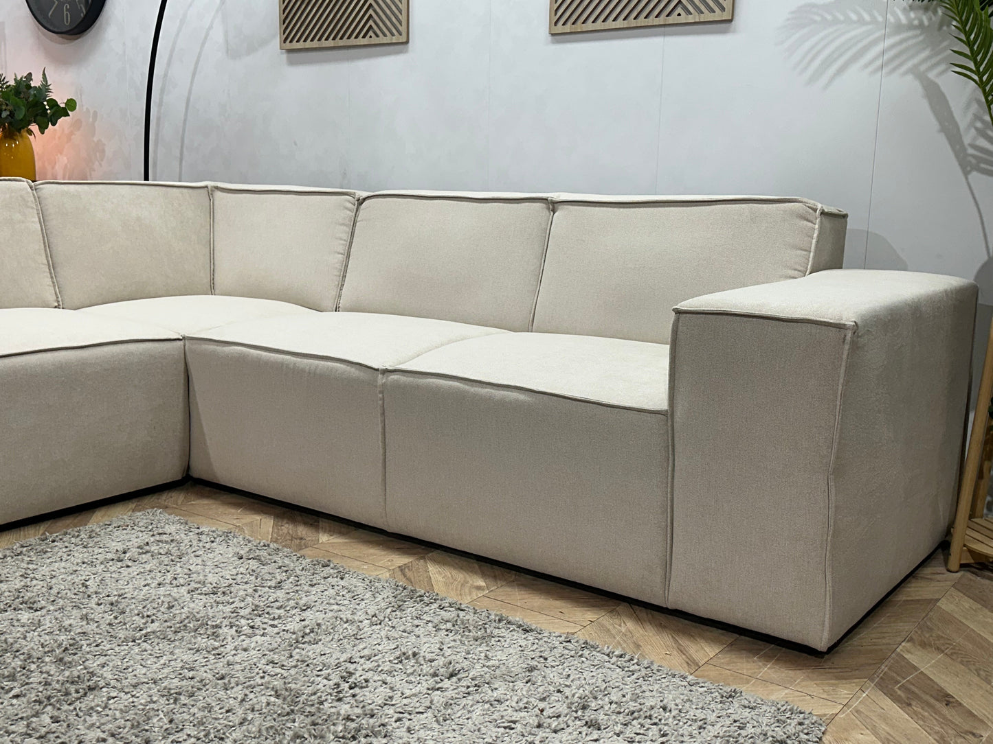 !Showroommodel! Crème Suède Stoffen Hoekzetel