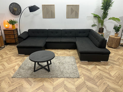 !Showroommodel! Zwarte Stoffen/Lederen U Zetel
