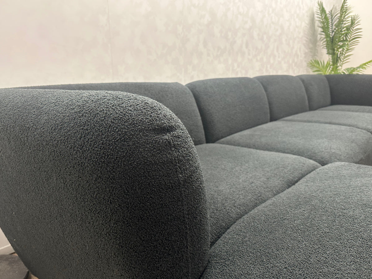 !Showroommodel! Zwarte Bouclé Stoffen U Zetel