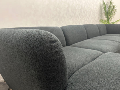 !Showroommodel! Zwarte Bouclé Stoffen U Zetel