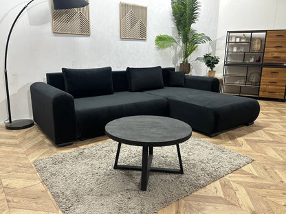 !Showroommodel! Zwarte Velvet Hoekzetel