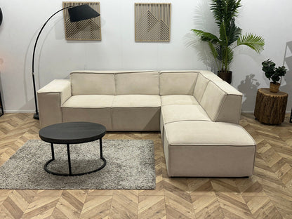 !Showroommodel! Crème Suède Stoffen Hoekzetel