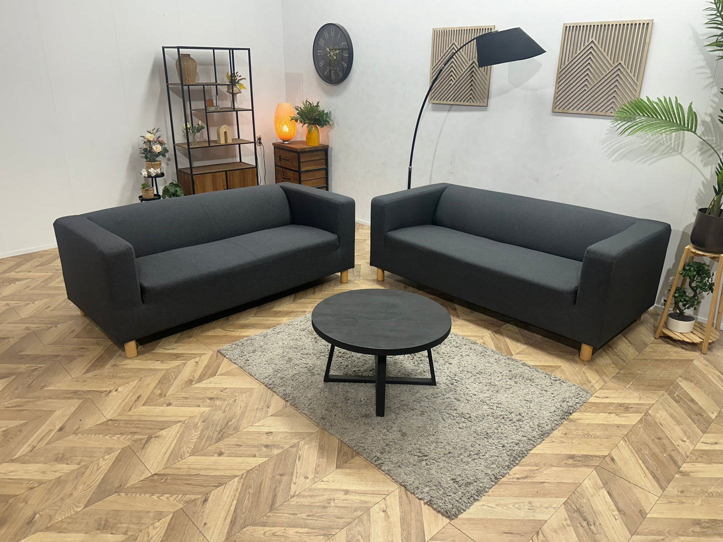 Antraciet Zetels Set ~ Vaste Kussens