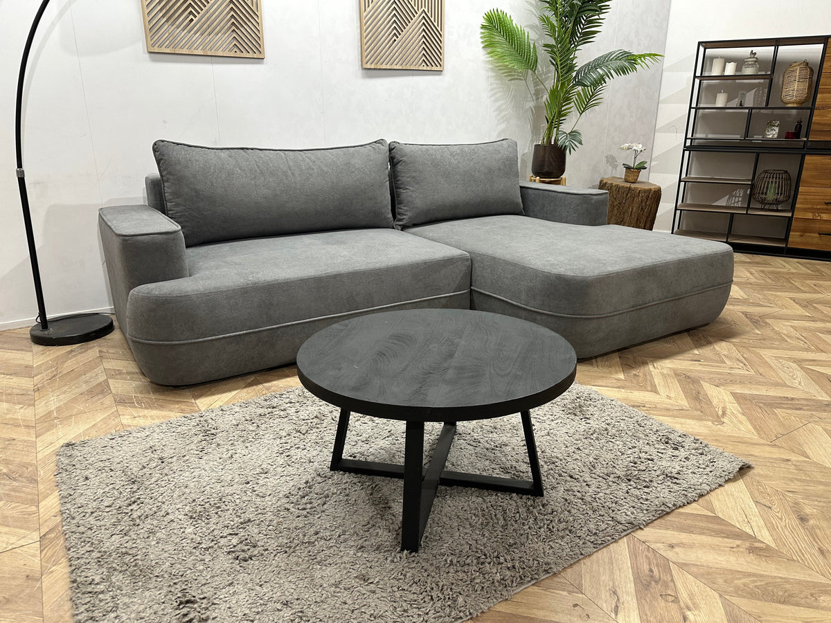 !Showroommodel! Grijze Velvet Hoekzetel