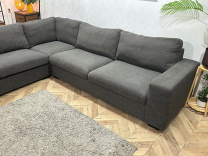 Antraciet Hoekzetel Inc Hocker ~ Losse Kussens Met Afneembare Hoezen