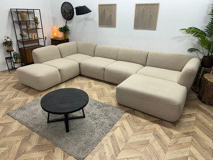 !Showroommodel! Beige Bouclé Stoffen U Zetel