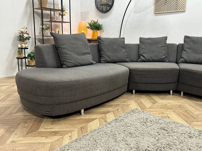 Lamonta Antraciet Design U Zetel Inc Hocker ~ Losse Rugkussens Met Afneembare Hoezen
