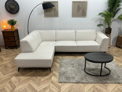 !Showroommodel! Witte Chenille Stoffen Hoekzetel