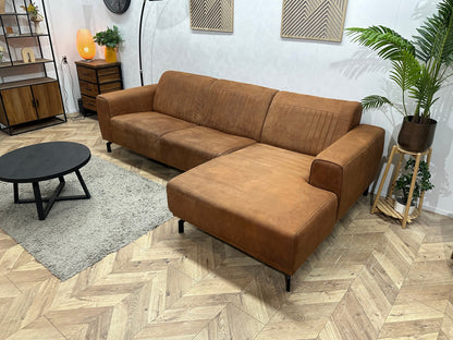 Cognac Bruine Suède Stoffen Hoekzetel ~ Vaste Kussens