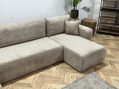 !Showroommodel! Licht Bruine Ribstof U Zetel