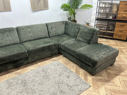 Groene Velvet Hoekzetel ~ Vaste Kussens