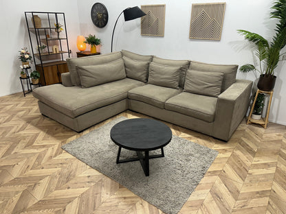 Room108 Beige Suède Stoffen Hoekzetel ~ Losse Kussens Met Afneembare Hoezen