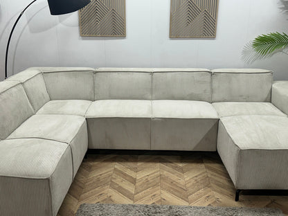 !Showroommodel! Witte Ribstof U Zetel