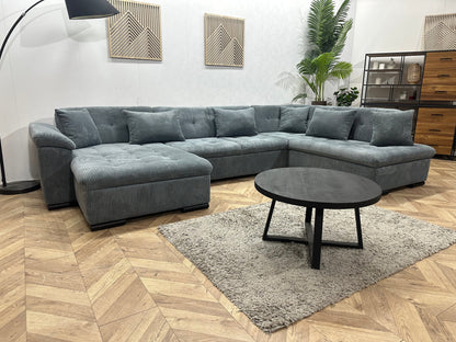 !Showroommodel! Grijze Ribstof U Zetel