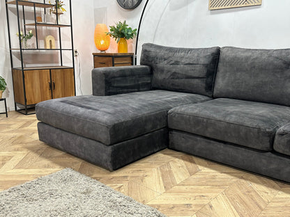 Antraciet Velvet U Zetel ~ Nieuwstaat