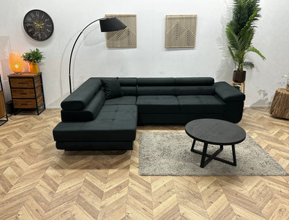 !Showroommodel! Zwarte Velvet Hoekzetel