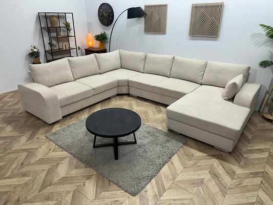 !Showroommodel! Creme Suède Stoffen U Zetel