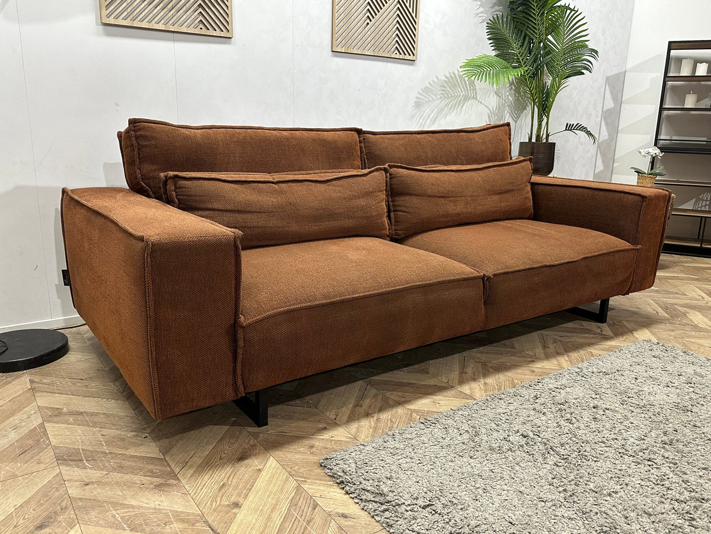 Room108 Oranjebruine 2.5-Zits Zetel Inc Hocker ~ Losse Rugkussens Met Afneembare Hoezen