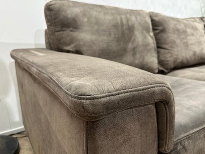 Taupe Suède Stoffen Hoekzetel ~ Losse Rugkussens Met Afneembare Hoezen