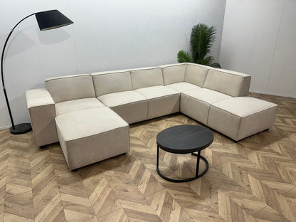 !Showroommodel! Crème Suede Stoffen U Zetel