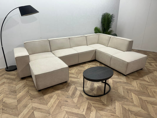 !Showroommodel! Crème Suede Stoffen U Zetel