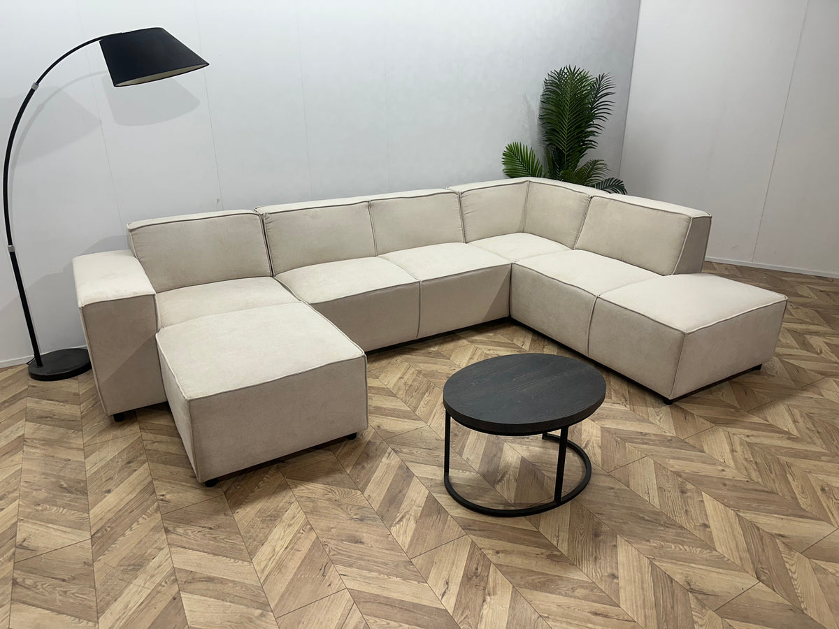 !Showroommodel! Crème Suede Stoffen U Zetel