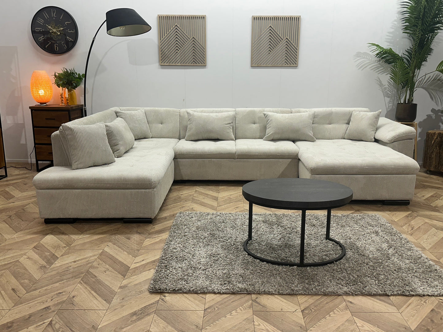 !Showroommodel! Witte Ribstof Hoekzetel