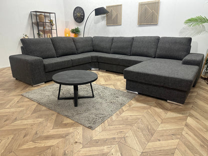 Antraciet U Zetel ~ Losse Rugkussens Met Afneembare Hoezen
