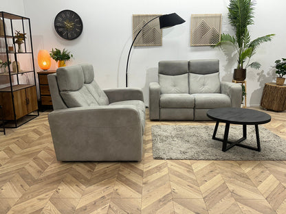 Licht Grijze Suède Stoffen Zetels Set ~ Vaste Kussens