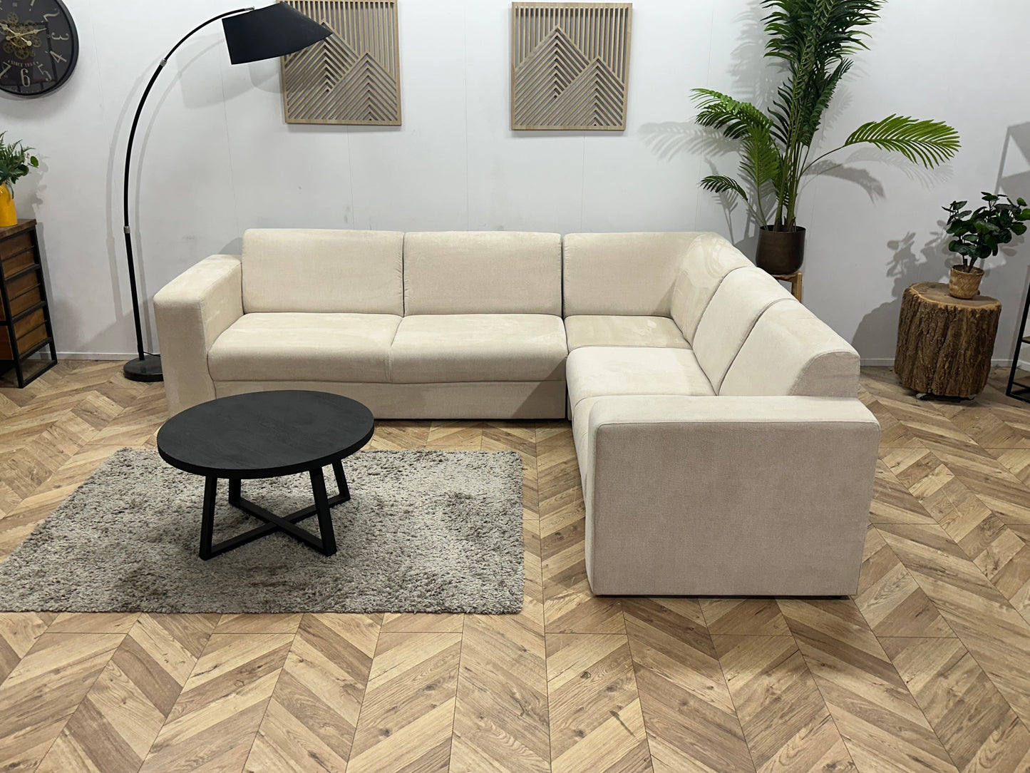!Showroommodel! Crème Suède Stoffen Hoekzetel