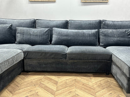 Blauwe Croco Stoffen U Zetel ~ Losse Kussens Met Afneembare Hoezen