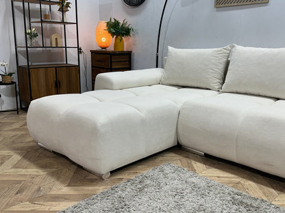 !Showroommodel! Witte Velvet Hoekzetel