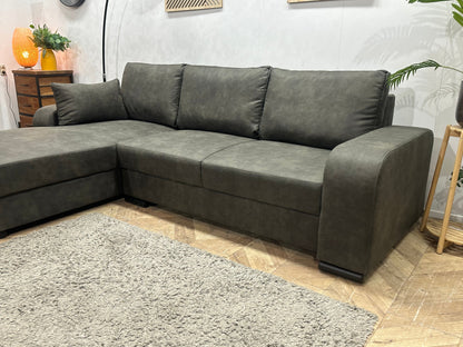 !Showroommodel! Antraciet Suède Stoffen Hoekzetel