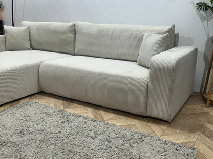 !Showroommodel! Witte Ribstof Hoekzetel