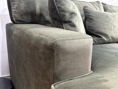 Groene Velvet Ruime Hoekzetel ~ Losse Kussens Met Afneembare Hoezen