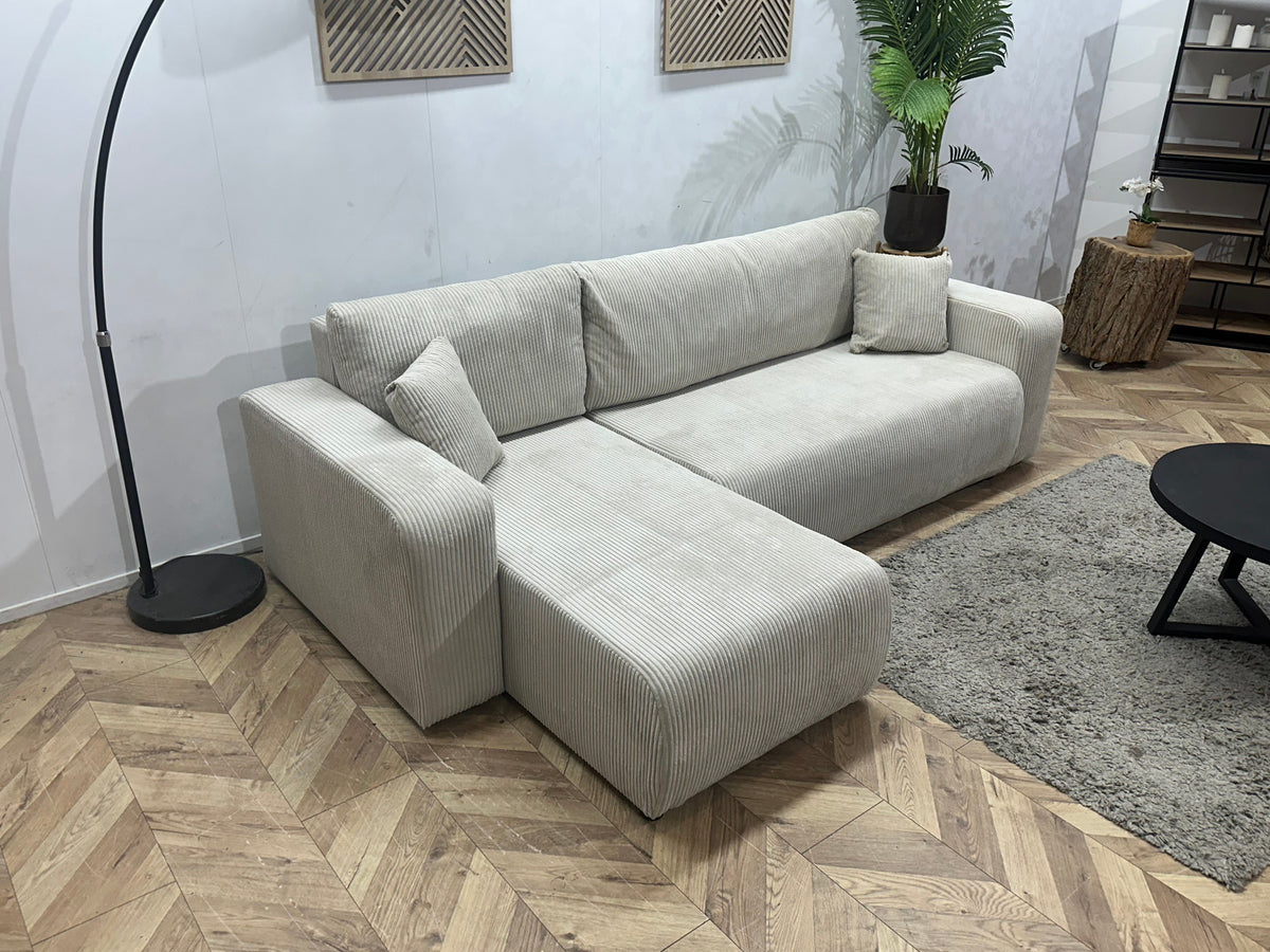 !Showroommodel! Witte Ribstof Hoekzetel ~ Meerdere Opstellingen