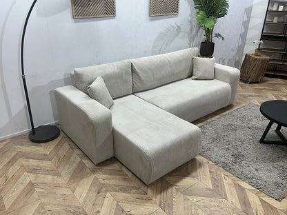 !Showroommodel! Witte Ribstof Hoekzetel ~ Meerdere Opstellingen