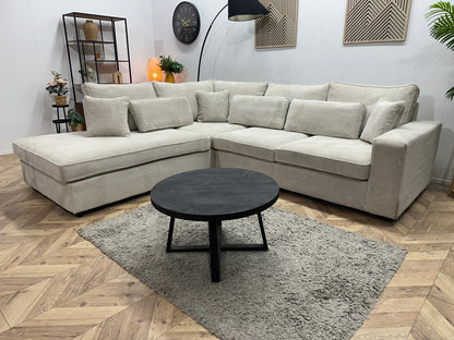 !Showroommodel! Witte Ribstof Hoekzetel