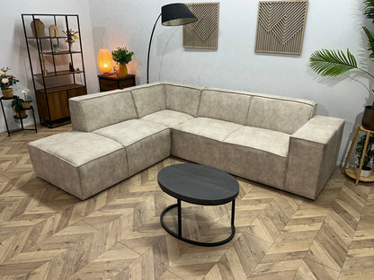 !Showroommodel! Crème Suède Stoffen Hoekzetel