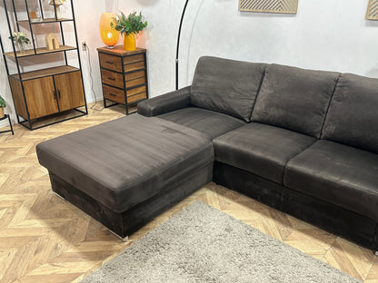 Antraciet Velvet Hoekzetel ~ Losse Rugkussens Met Afneembare Hoezen