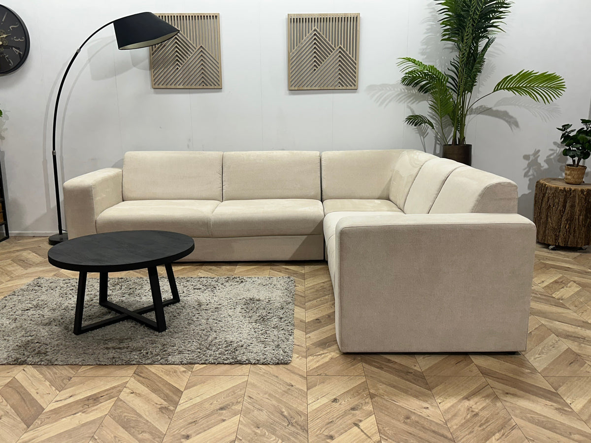 !Showroommodel! Crème Suède Stoffen Hoekzetel
