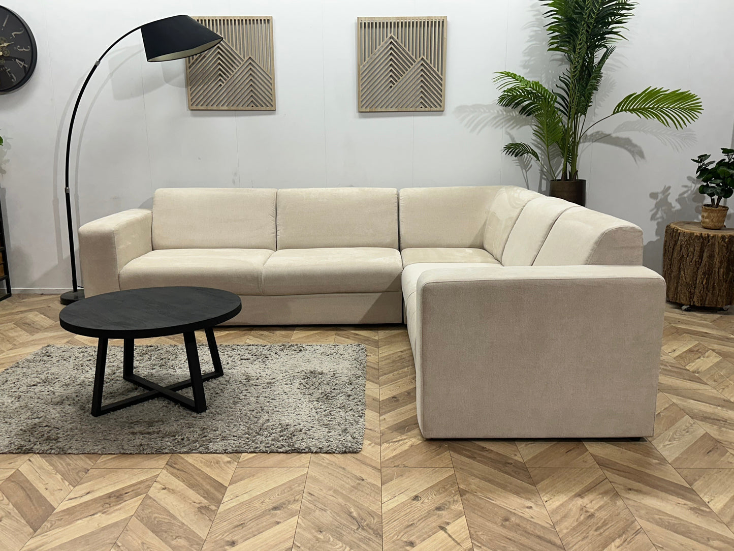 !Showroommodel! Crème Suède Stoffen Hoekzetel