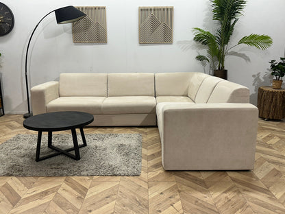 !Showroommodel! Crème Suède Stoffen Hoekzetel