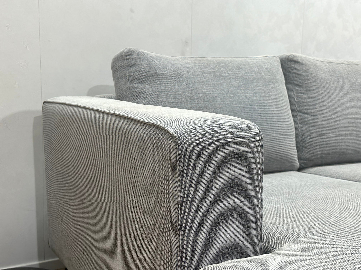 Licht Grijze Design Hoekzetel Inc Hocker ~ Losse Kussens Met Afneembare Hoezen