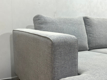 Licht Grijze Design Hoekzetel Inc Hocker ~ Losse Kussens Met Afneembare Hoezen