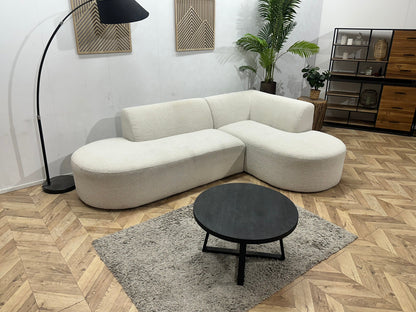 Witte Bouclé Stoffen Hoekzetel ~ Vaste Kussens