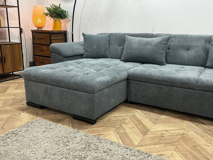 !Showroommodel! Grijze Ribstof U Zetel